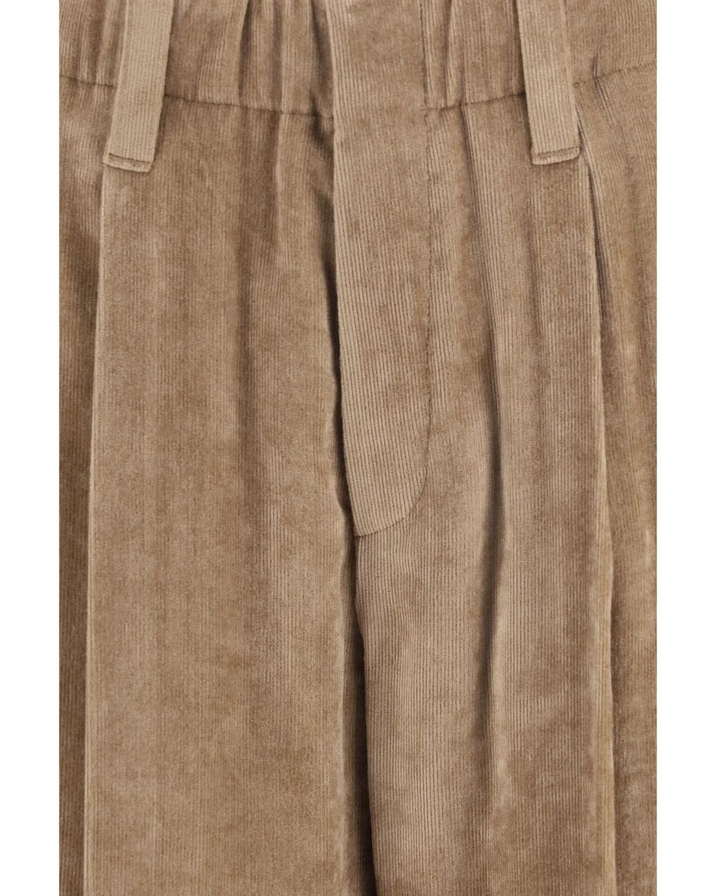 Brunello Cucinelli Natural Corduroy Tailored Pants Viscose; Kashmir/Capra Hircus Trousers