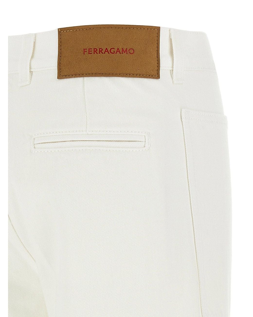 Ferragamo White Garment-Dyed Denim Jeans
