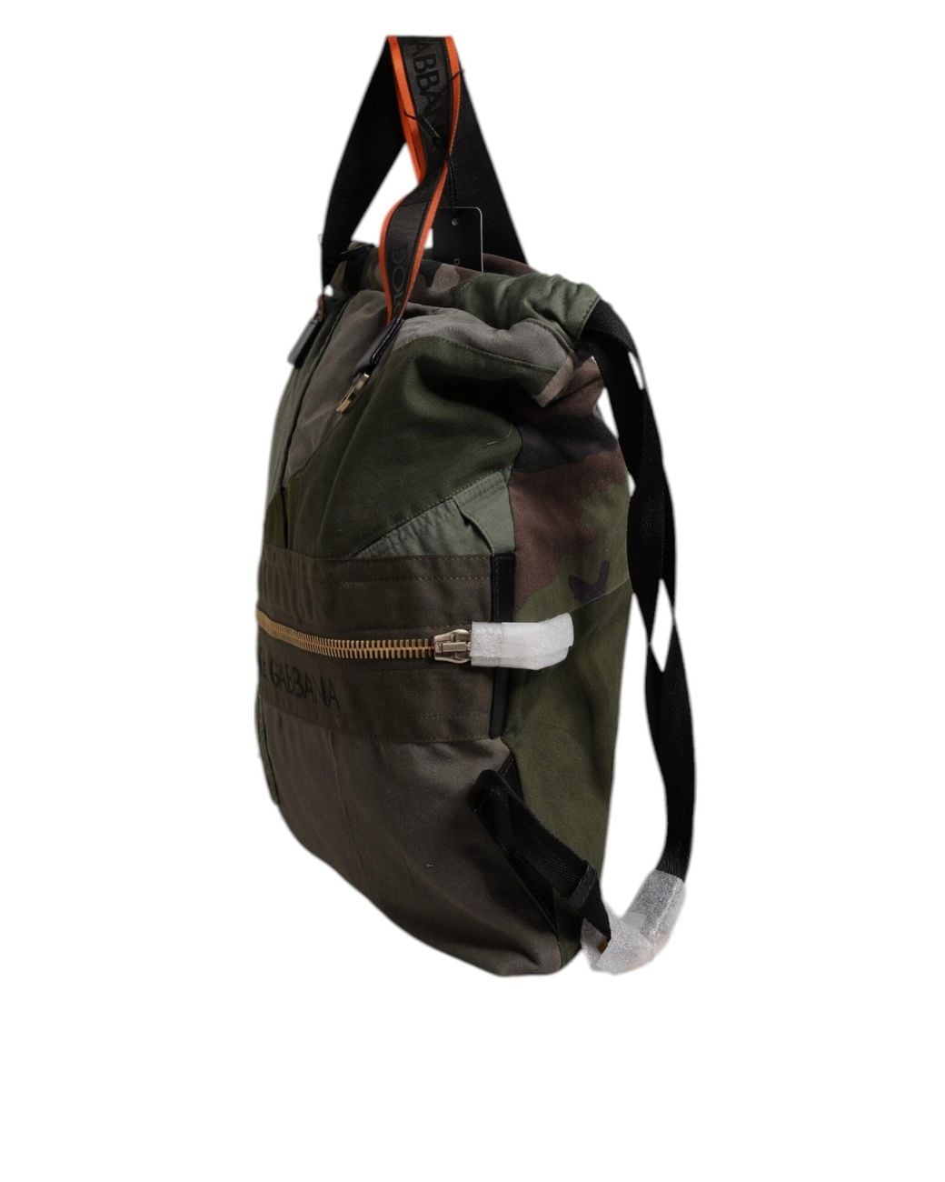 Dolce & Gabbana Black Military Green Patchwork Rucksack Backpack Bag for men