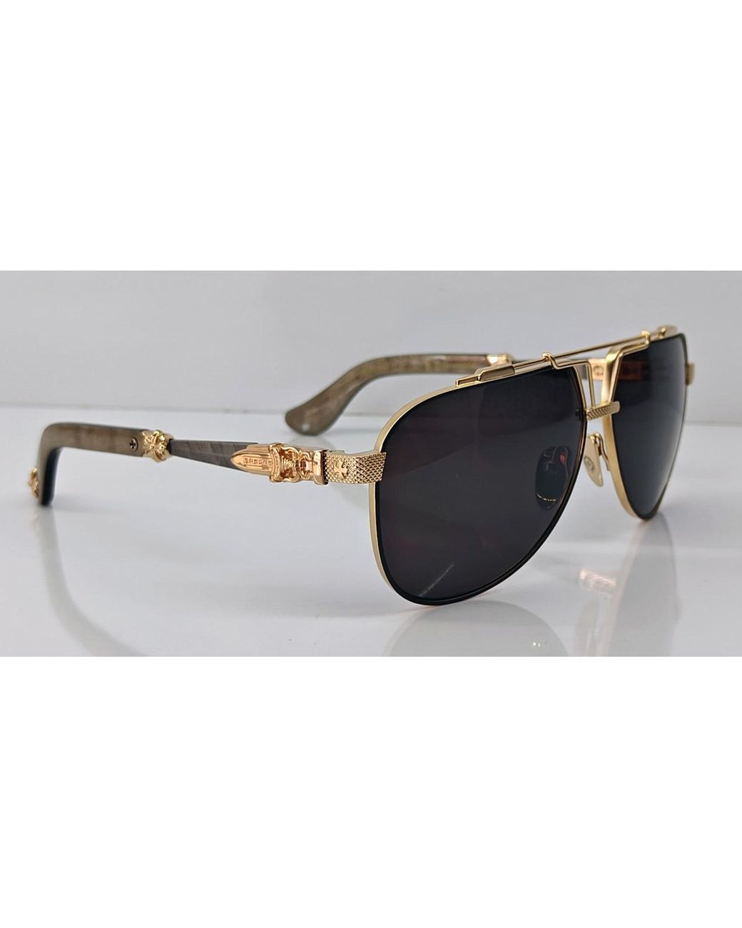 Chrome Hearts Blade Hummer Iii - Orb / Matte Gold Plated Sunglasses in  Black | Lyst