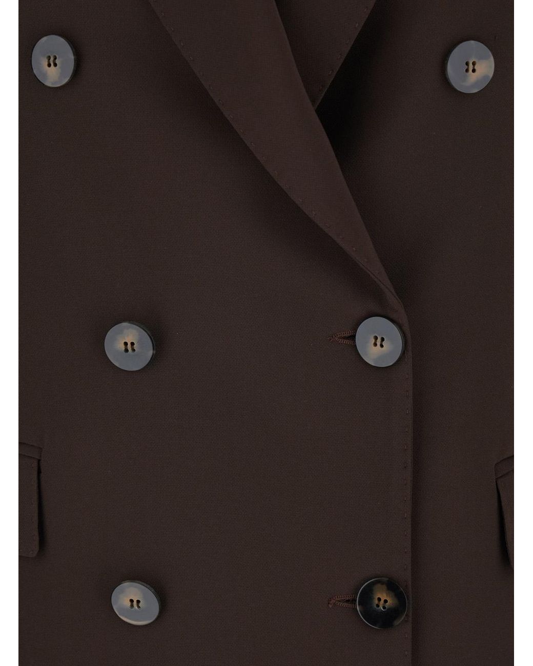Le Plain Brown Double-Breasted Jacket With Peak Revers