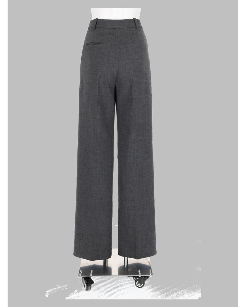 Self-Portrait Gray Tailored Trousers Polyester