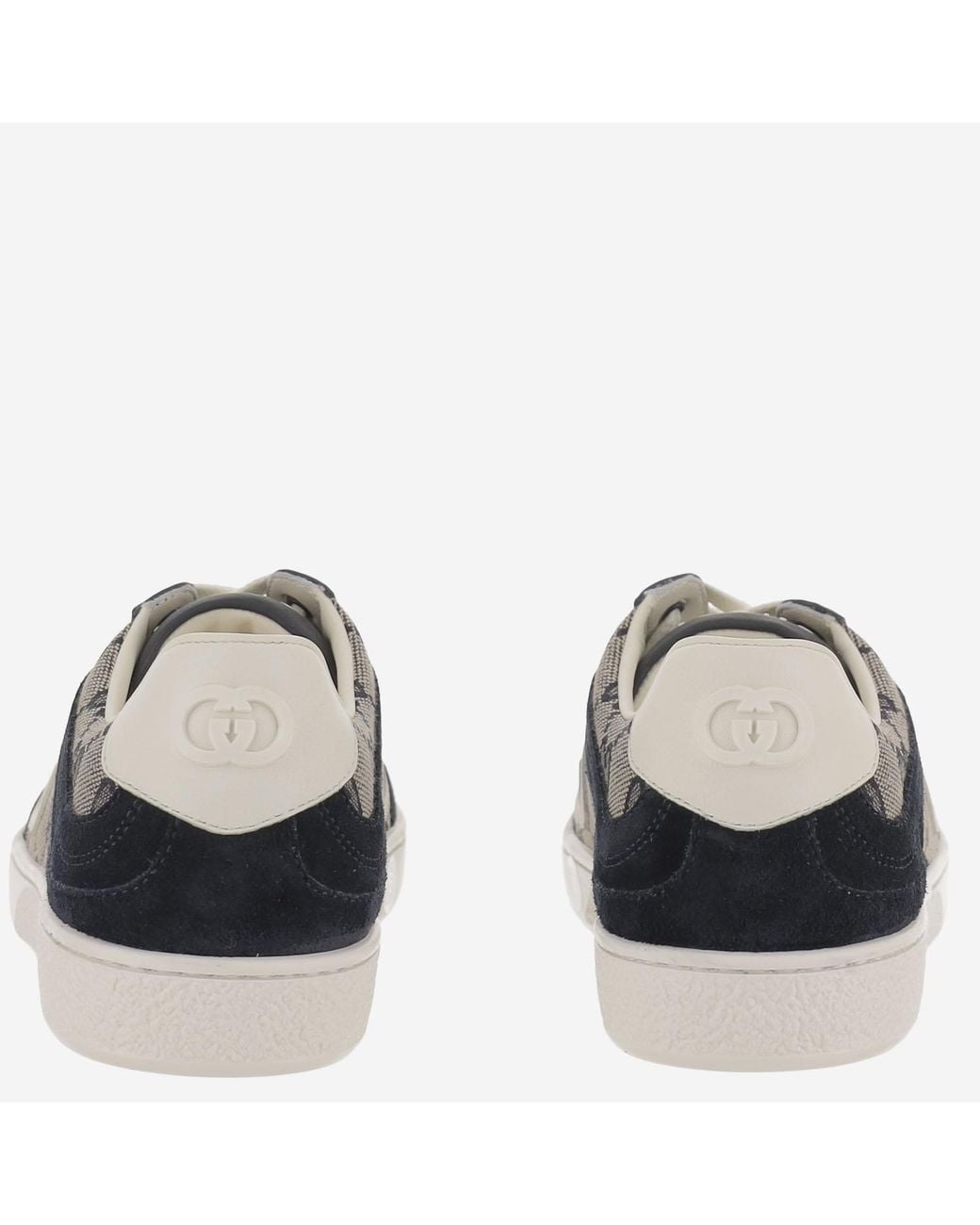 Gucci Gray Gg Fabric And Leather Sneakers Trainers for men