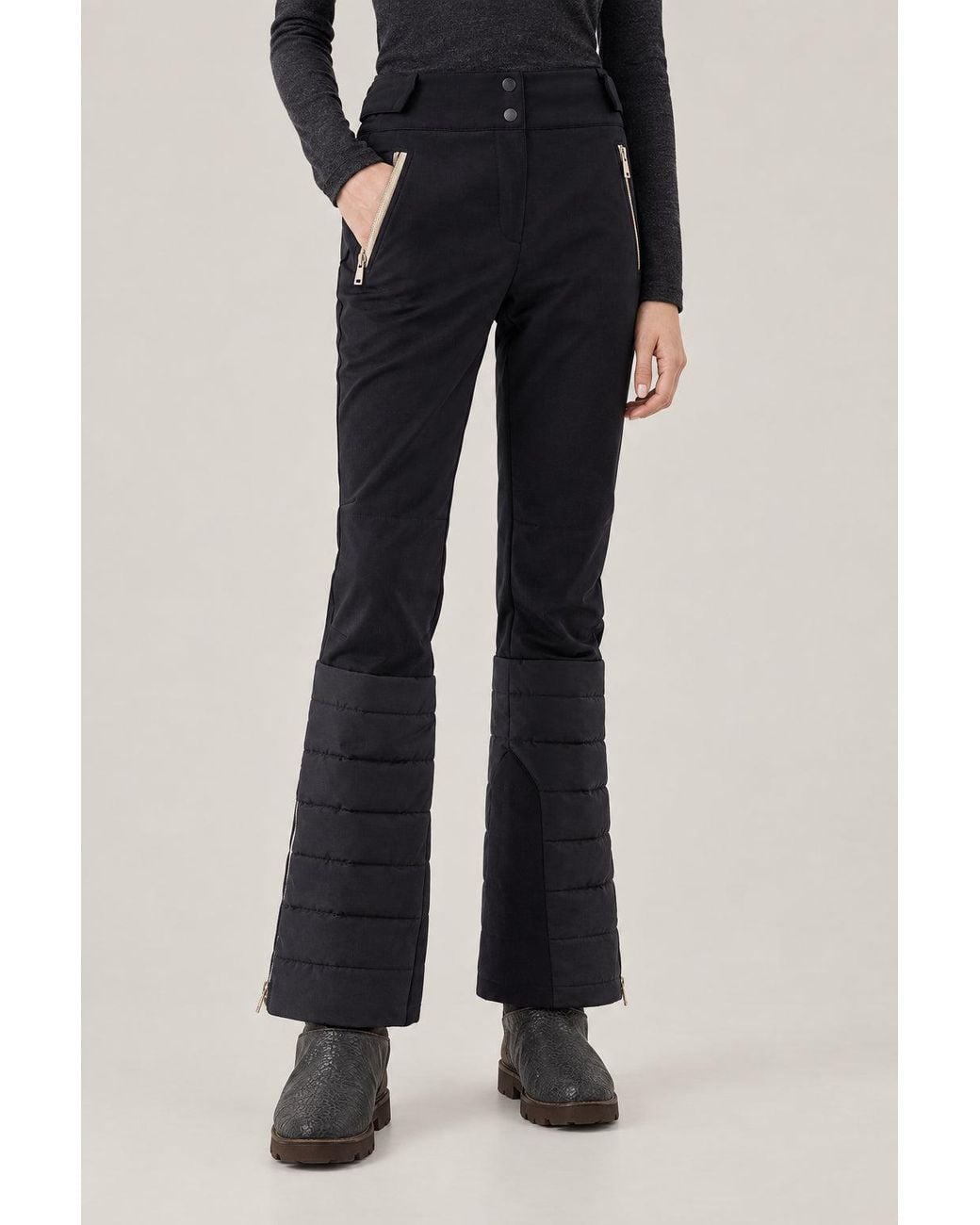 Brunello Cucinelli Black Wool Blend Quilted Hem Trousers