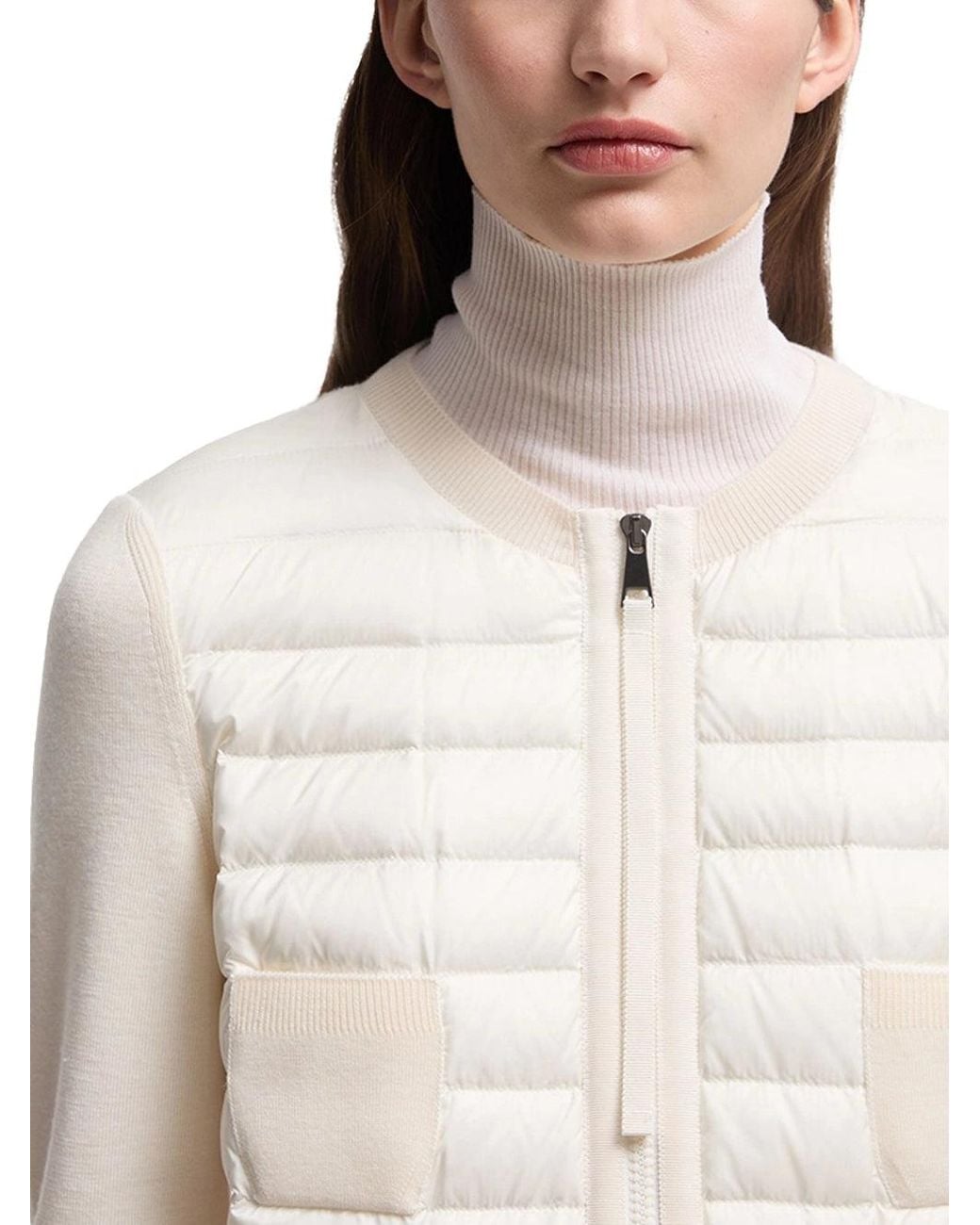 Moncler White Padded Cardigan
