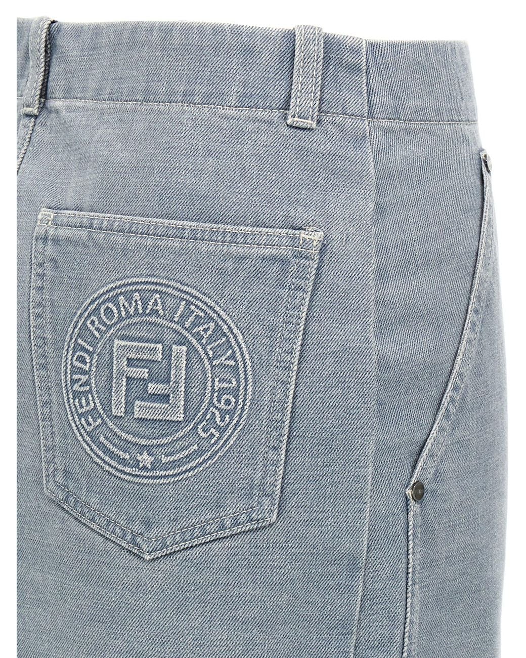 Fendi Blue Light Denim Miniskirt