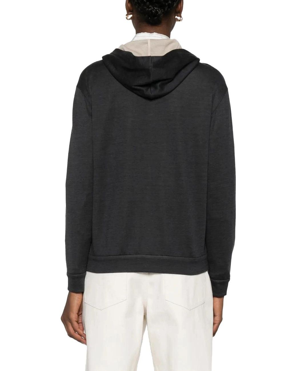Brunello Cucinelli Black Hooded Sweatshirt