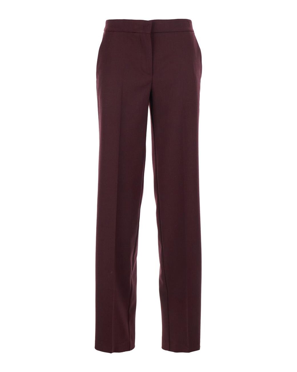 Twinset Purple Pants With Concealed Front Closure And Logo Plaque On The Rear