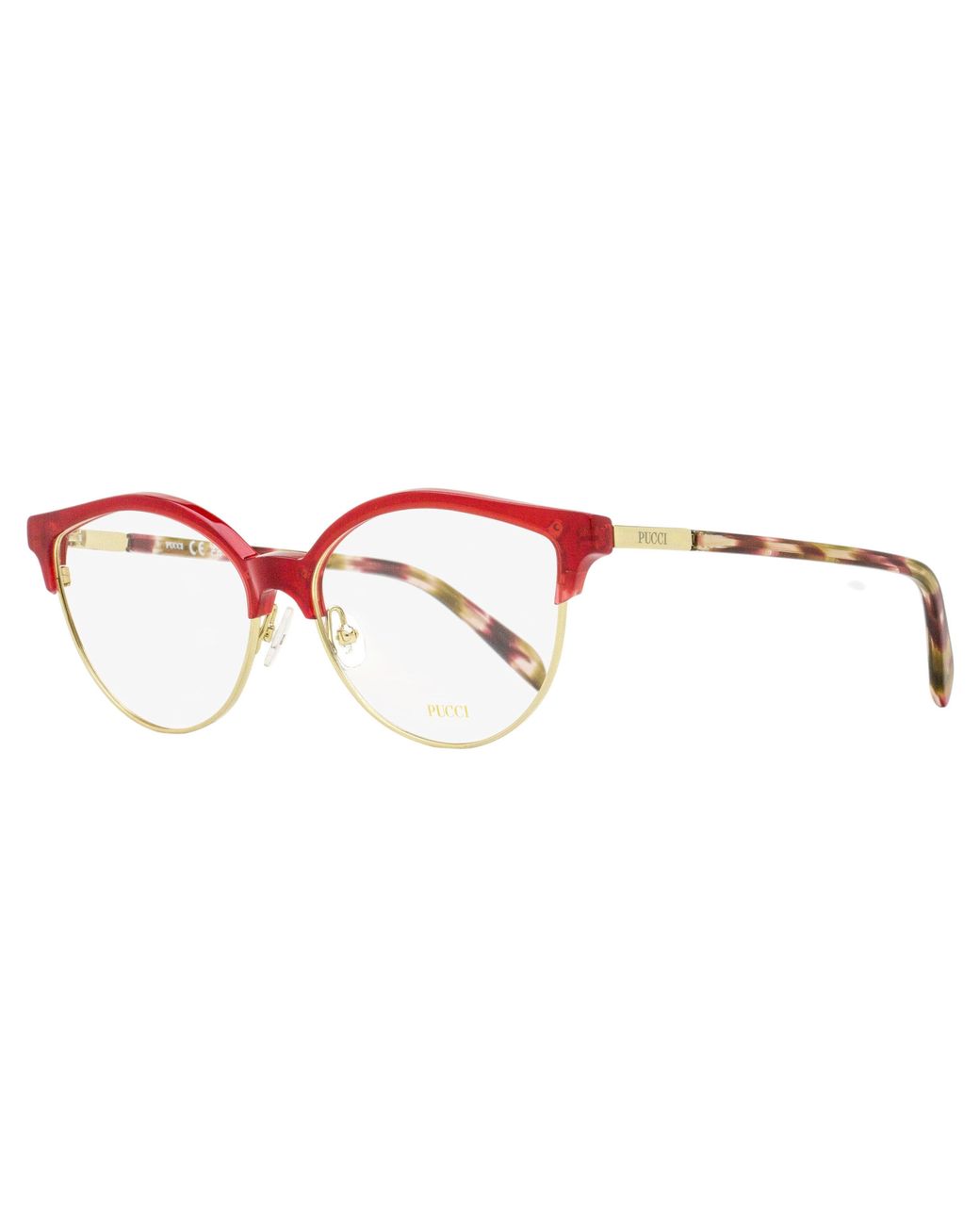 Emilio Pucci Black Pucci Oval Brow-Line Eyeglasses Ep5259 066- 55Mm Plastic (Acetate)/Metal