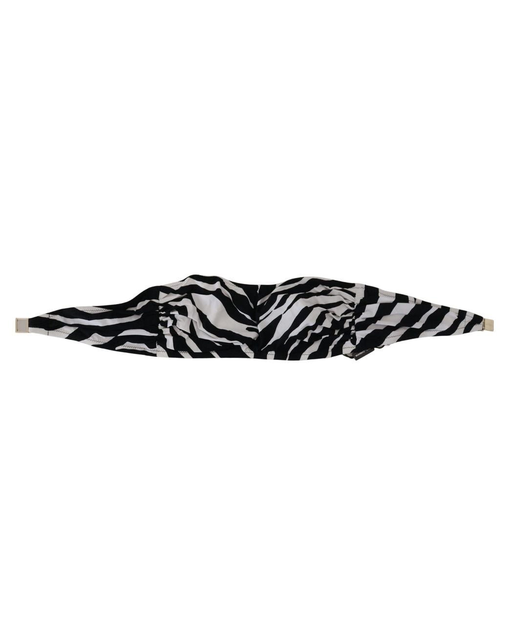 Dolce & Gabbana Black Dolce & Gabbana Zebra-Print Bandeau Bikini Top