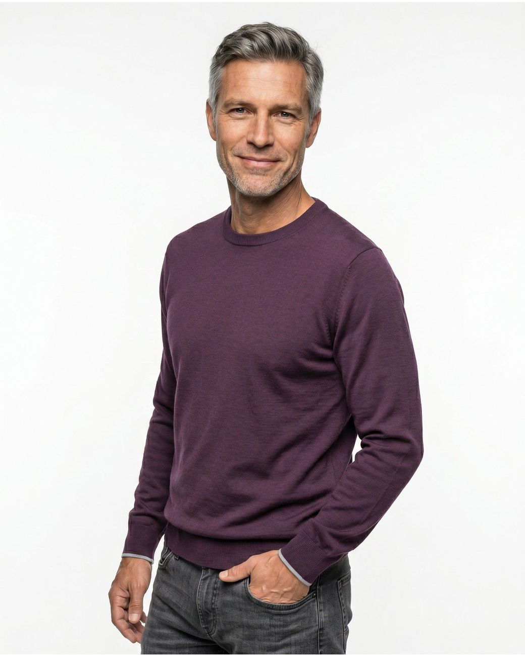 Brunello Cucinelli Purple Virgin Wool Sweater for men