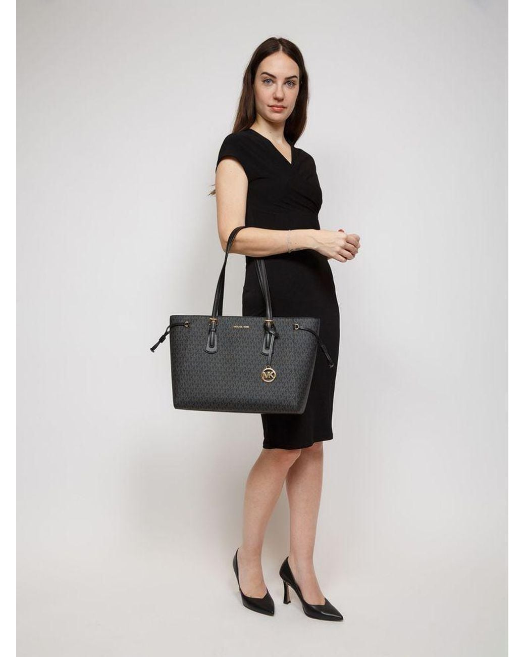 Michael Kors Black Tote Bag Polyvinyl Chloride Tote-Bags