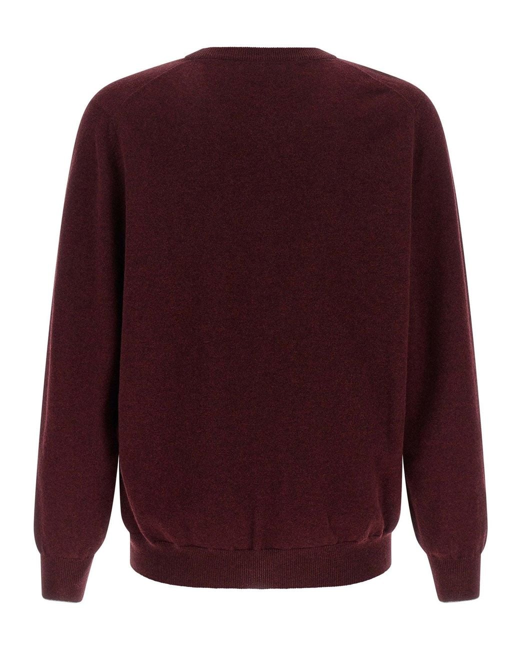 Brunello Cucinelli Red Pure Cashmere Crew Neck Sweater for men