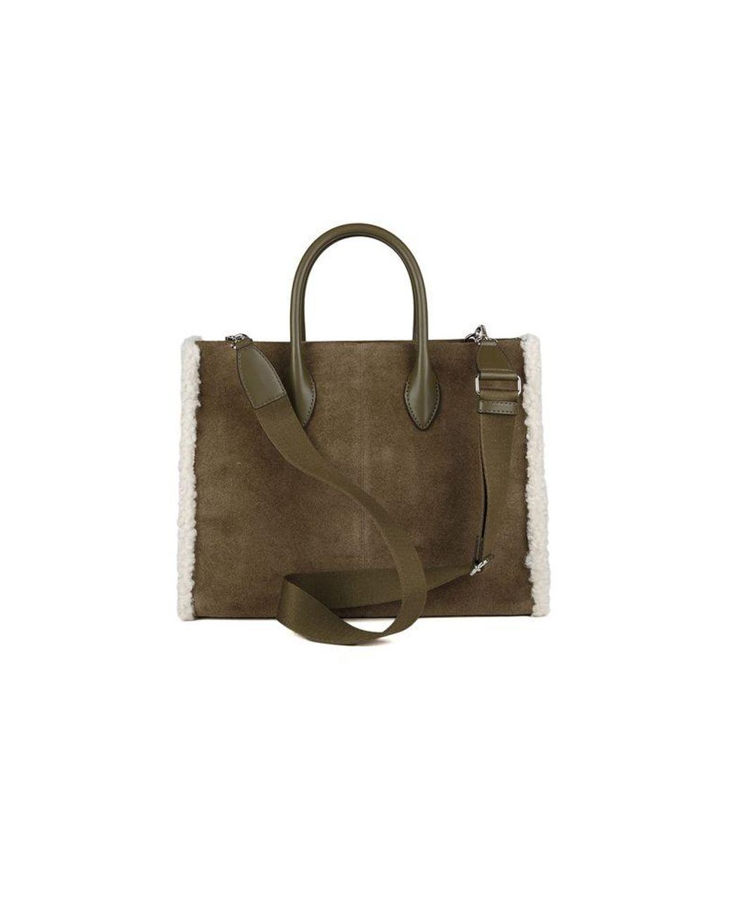 Michael Kors Brown Tote Bag Suede Tote-Bags