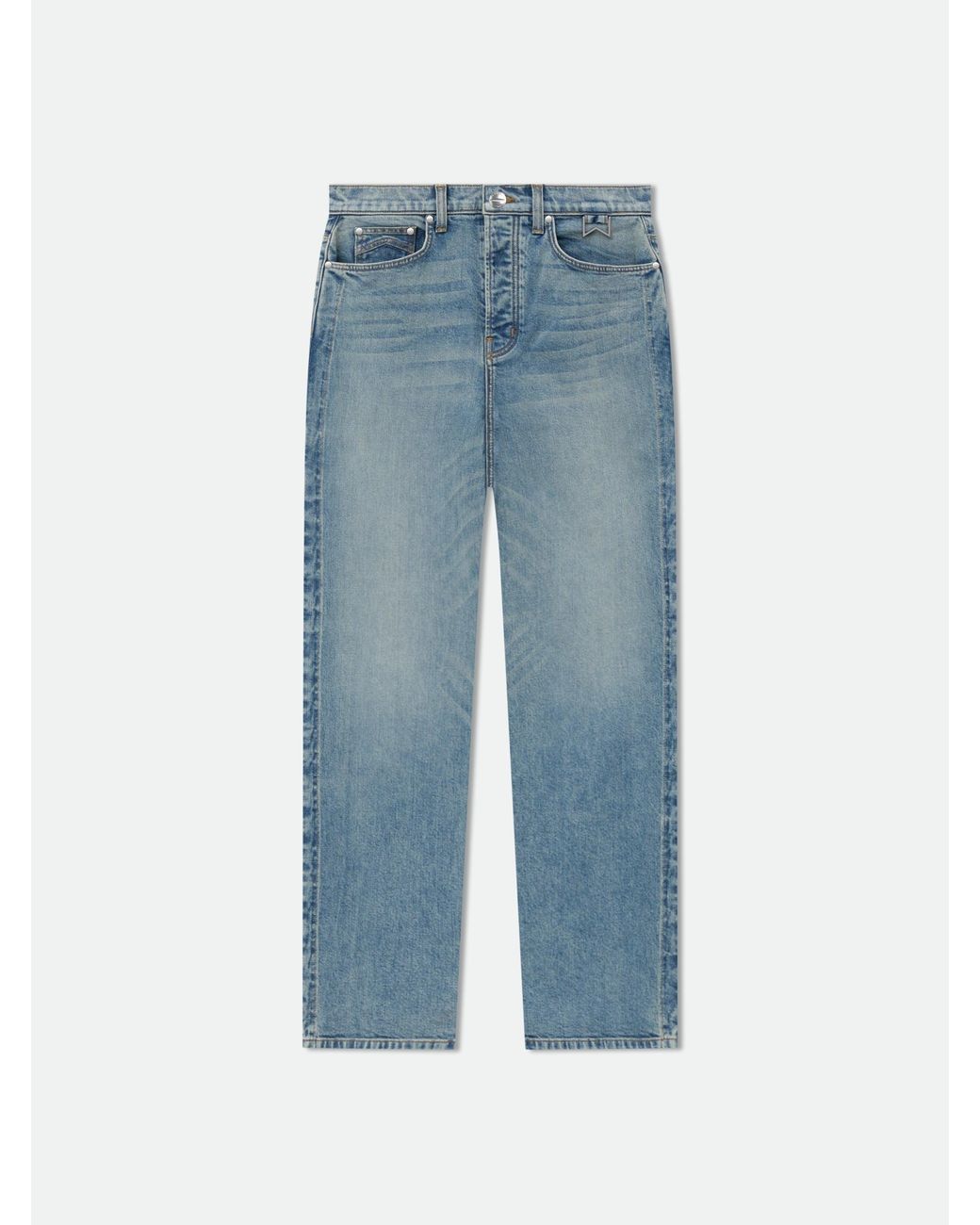 Rhude Blue Cotton Jeans for men