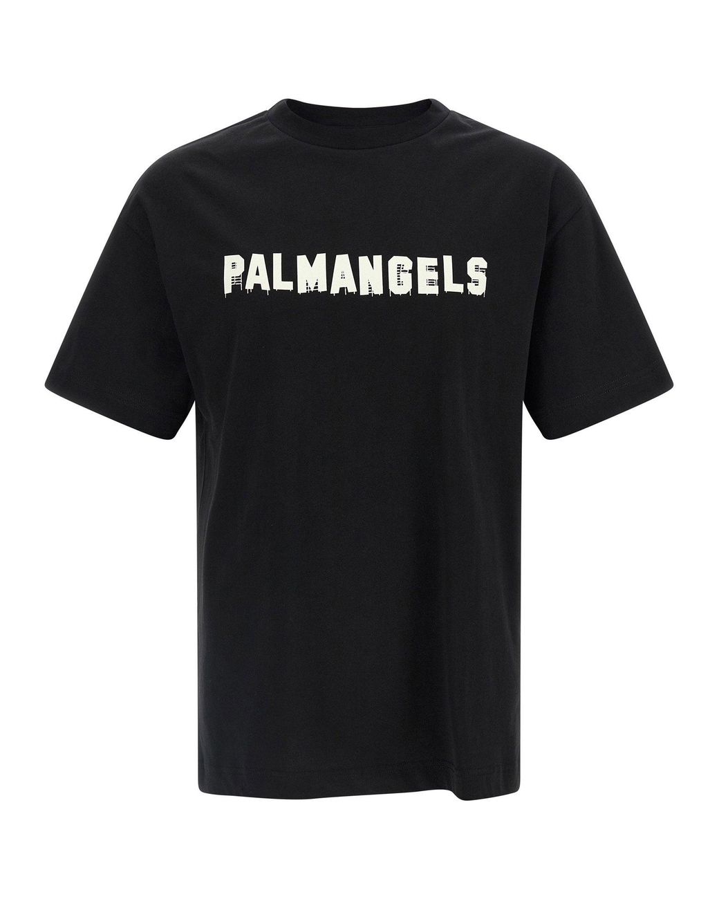Palm Angels Black Logo-Print T-Shirt for men