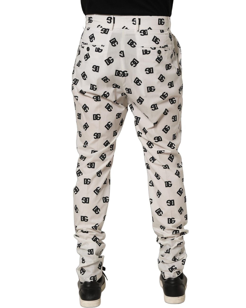 Dolce & Gabbana Gray Logo Skinny Leg Dress Trouser Pants Cotton for men