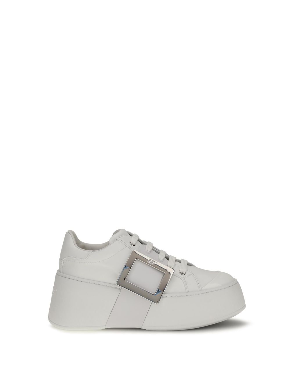 Roger Vivier White Roger Vivier Calfskin Platform Sneaker