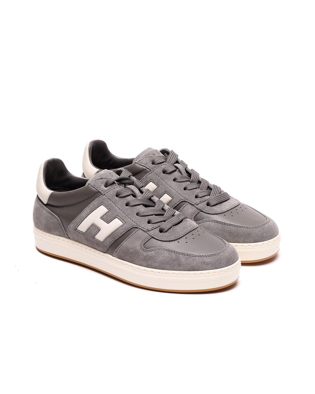 Hogan Gray Sneakers Leather And Suede for men