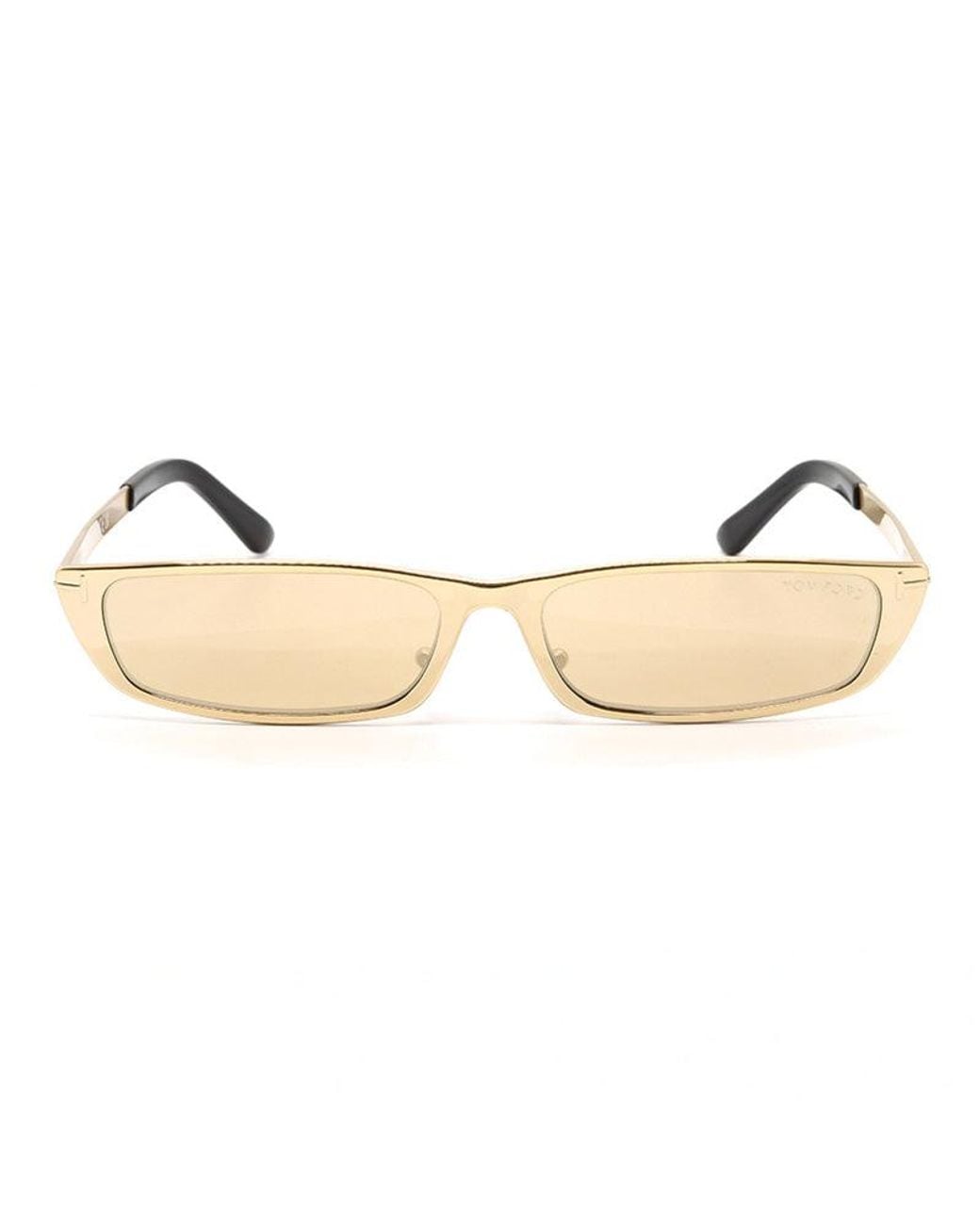 Tom Ford Metallic Rectangle Full Rim, With A Frame And Mirror Lens