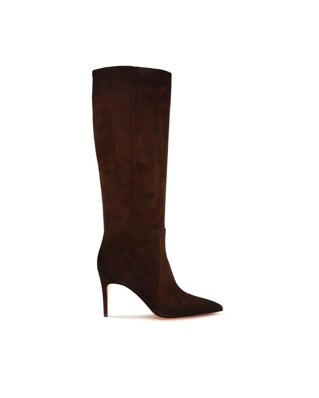 Santoni Brown Calf Leather Bos Taurus High Heel Boots