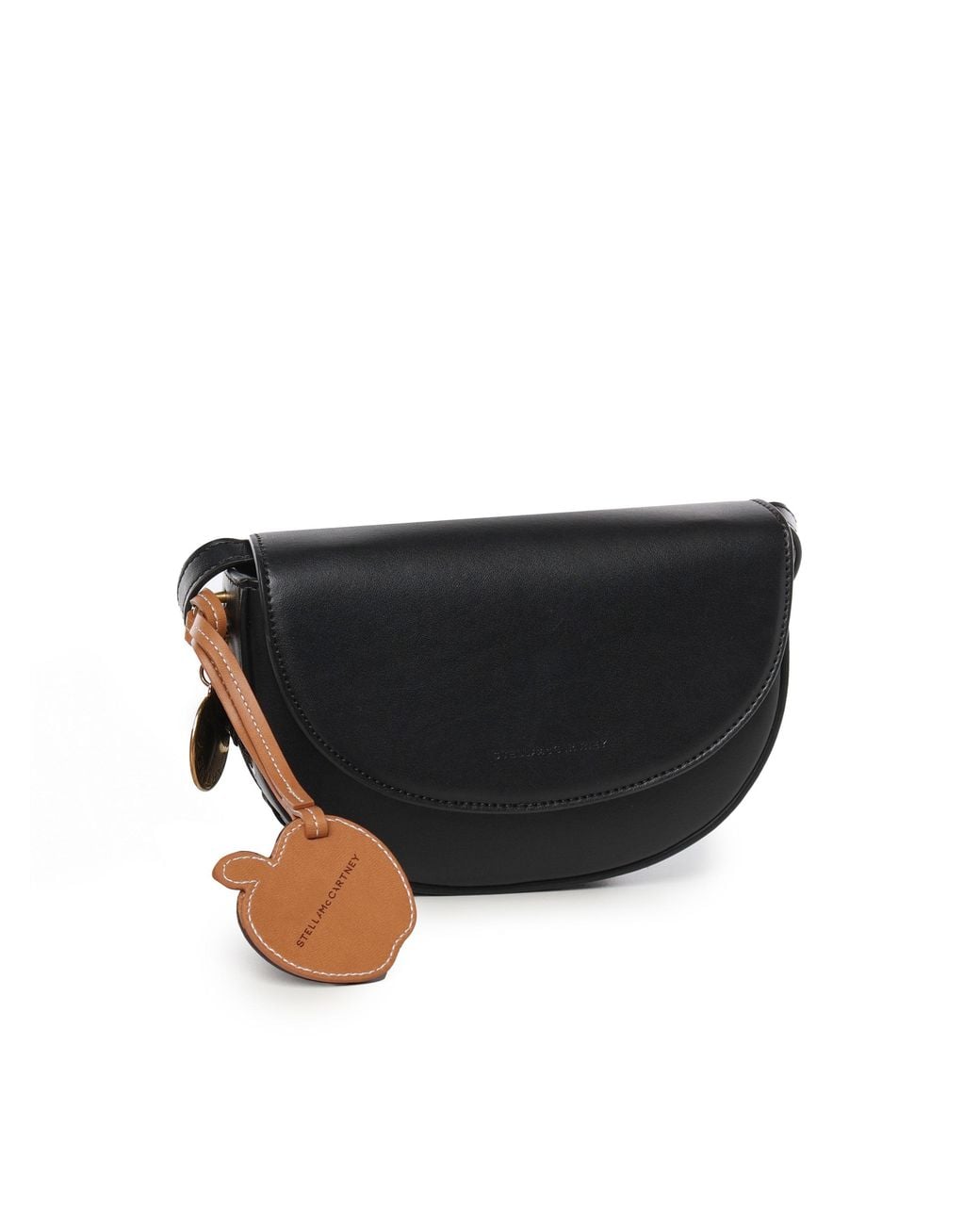 Stella McCartney Black Frayme Overstitched Small Shoulder Bag