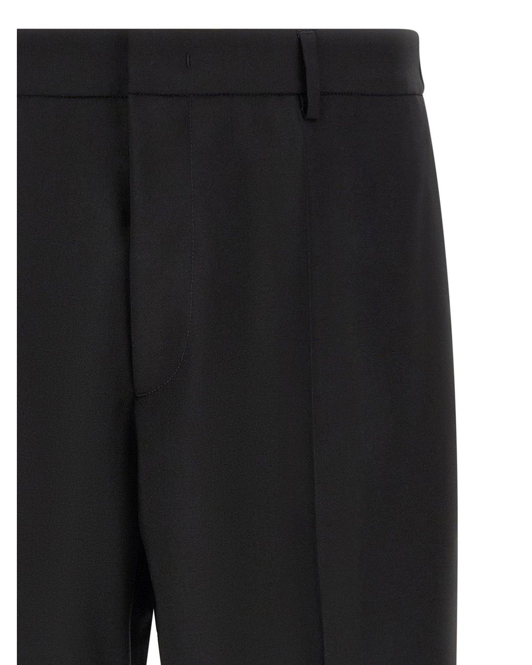 Jil Sander Black Virgin Wool Canvas Trousers for men