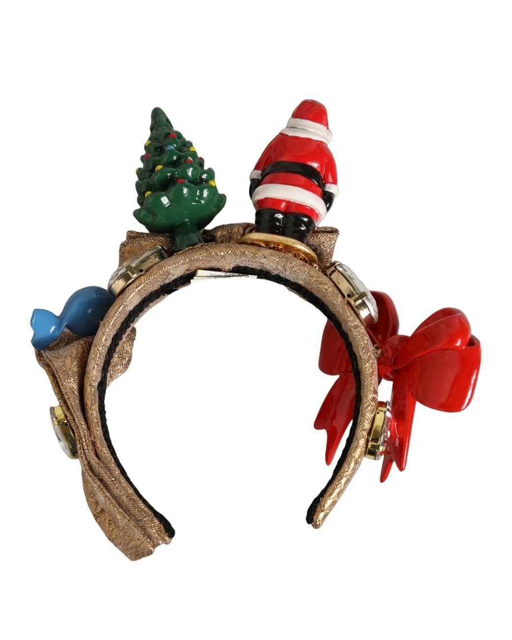 Dolce & Gabbana Red Glittery Christmas Themed Headwear Headband Accessory