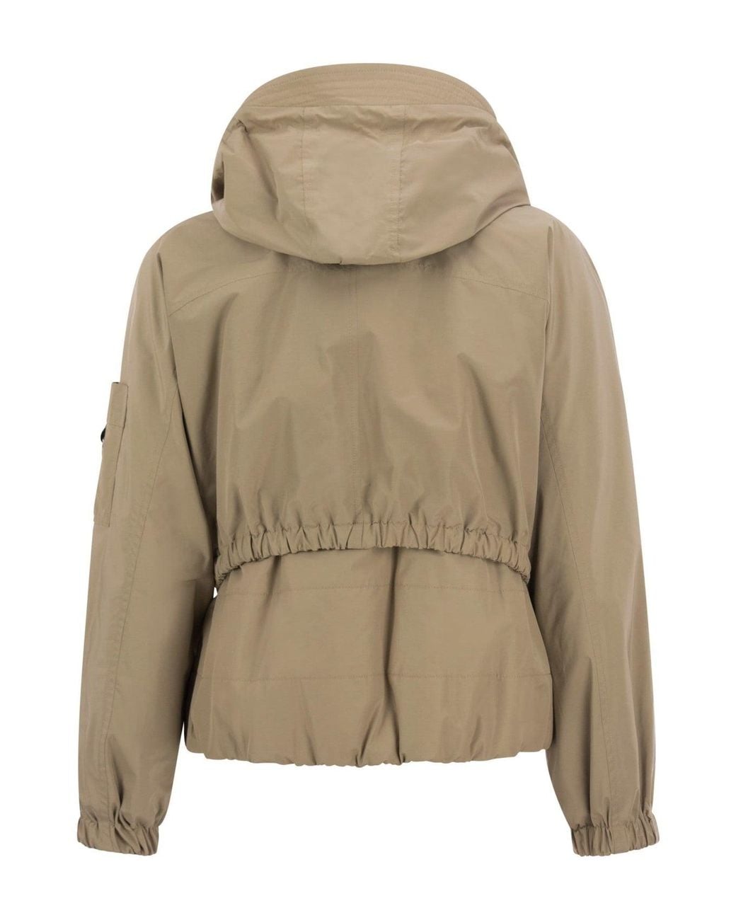 Brunello Cucinelli Multicolor Hazelnut Cropped Drawstring Jacket