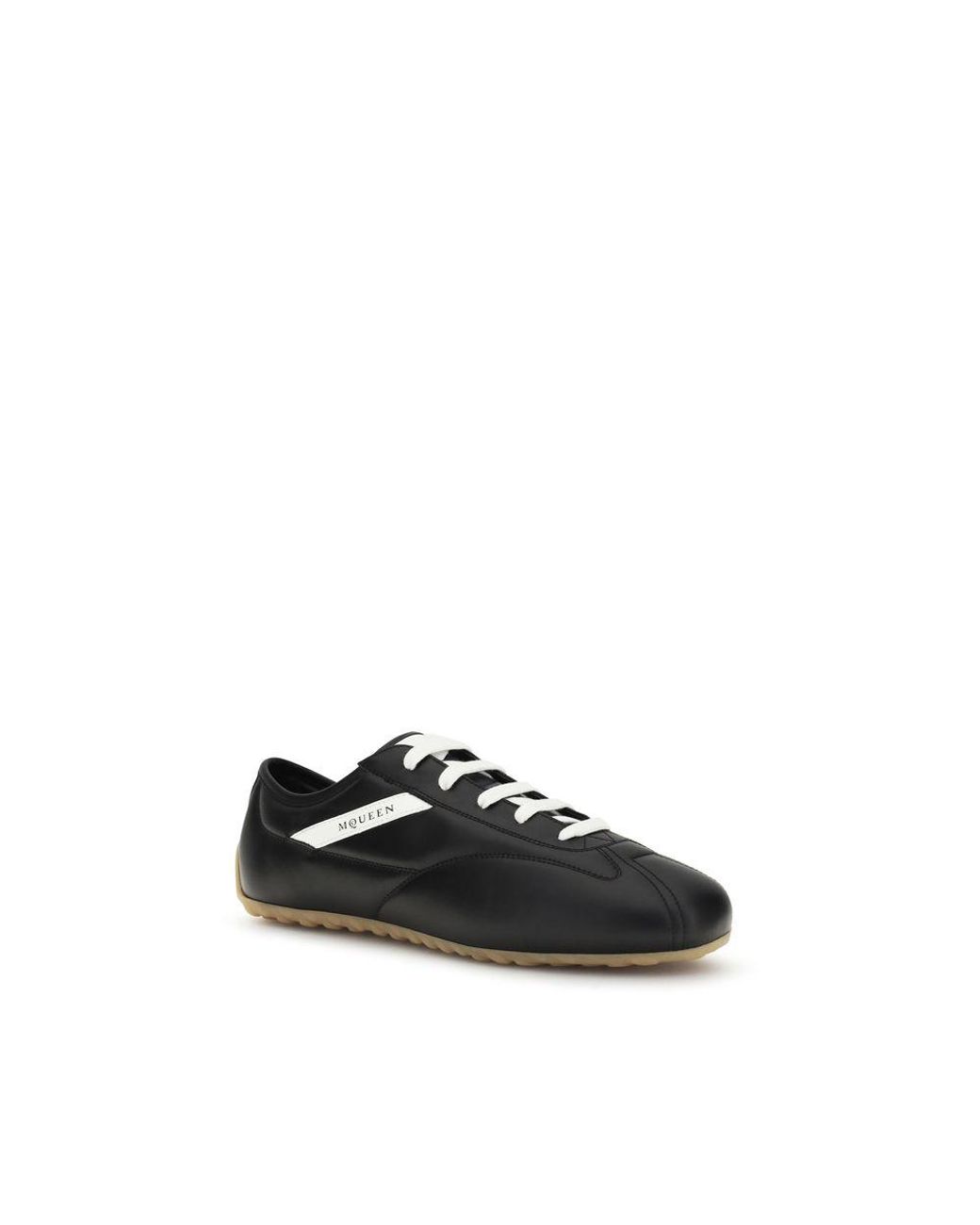 McQueen Black Calf Leather Bos Taurus Low Top Sneakers for men