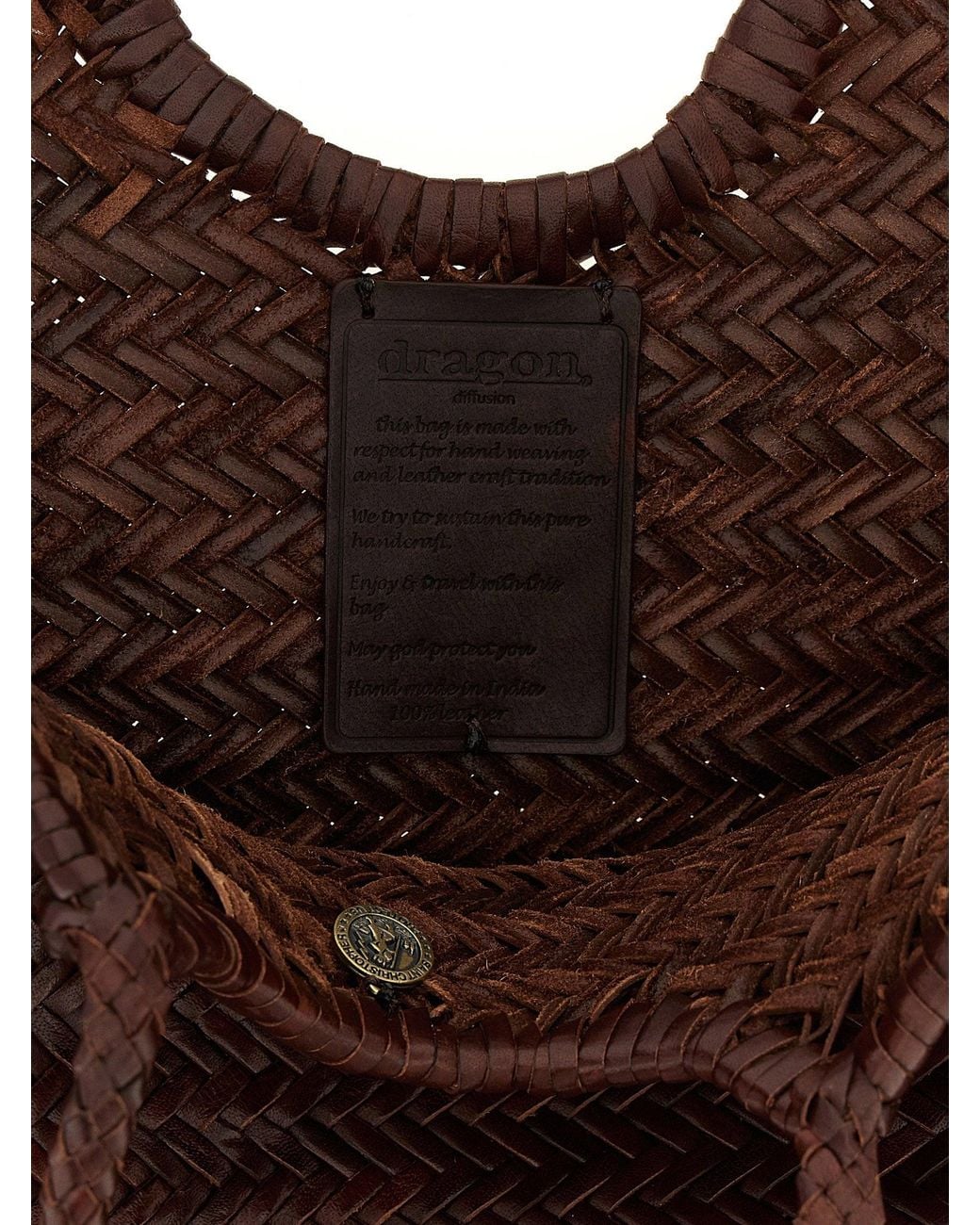 Dragon Diffusion Brown Nantucket Basket Big Shoulder Bag