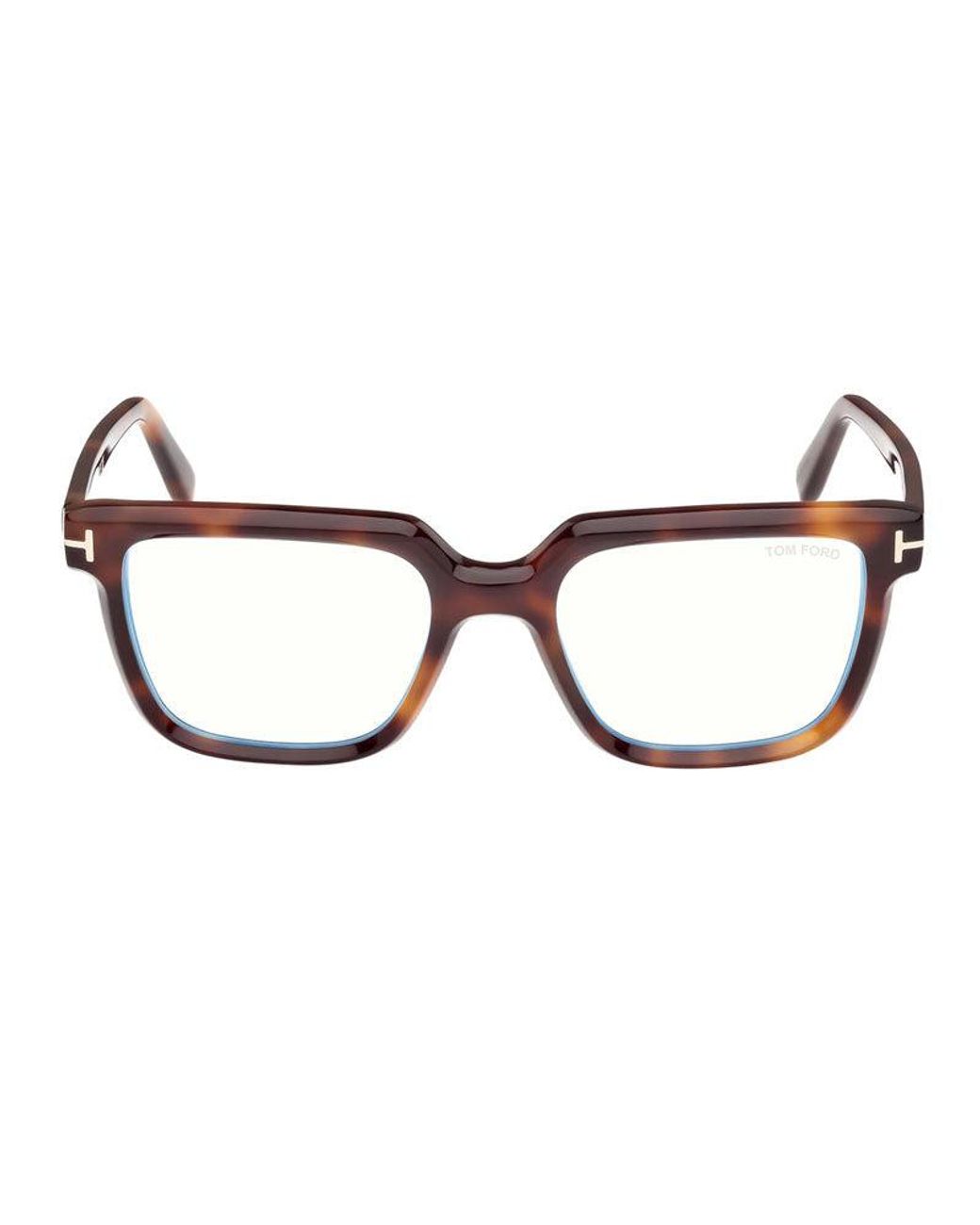 Tom Ford Brown Eyeglasses Square Full Rim, Havana Frame And Clear--Light Block Lens Ft5889-B053 Sunglasses for men