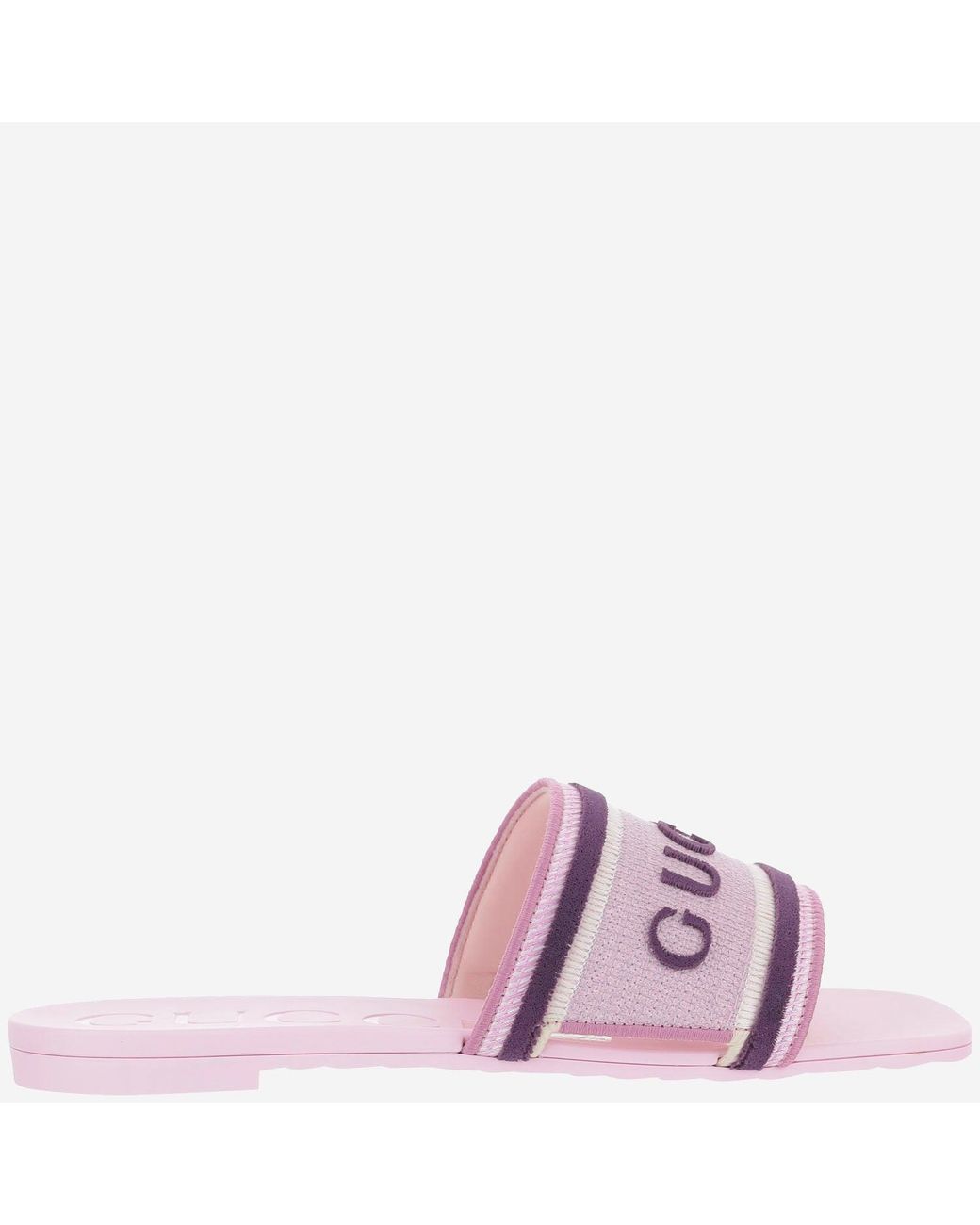 Gucci Pink Slider Sandals Cotton
