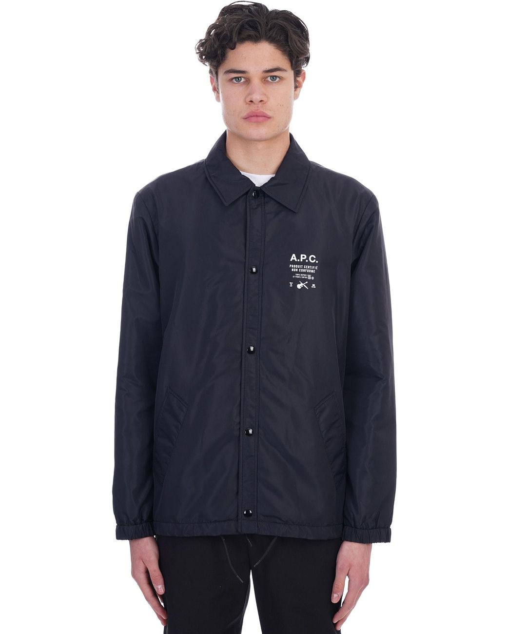 A.P.C. Vadim Casual Jacket In Polyamide in Black for Men Lyst