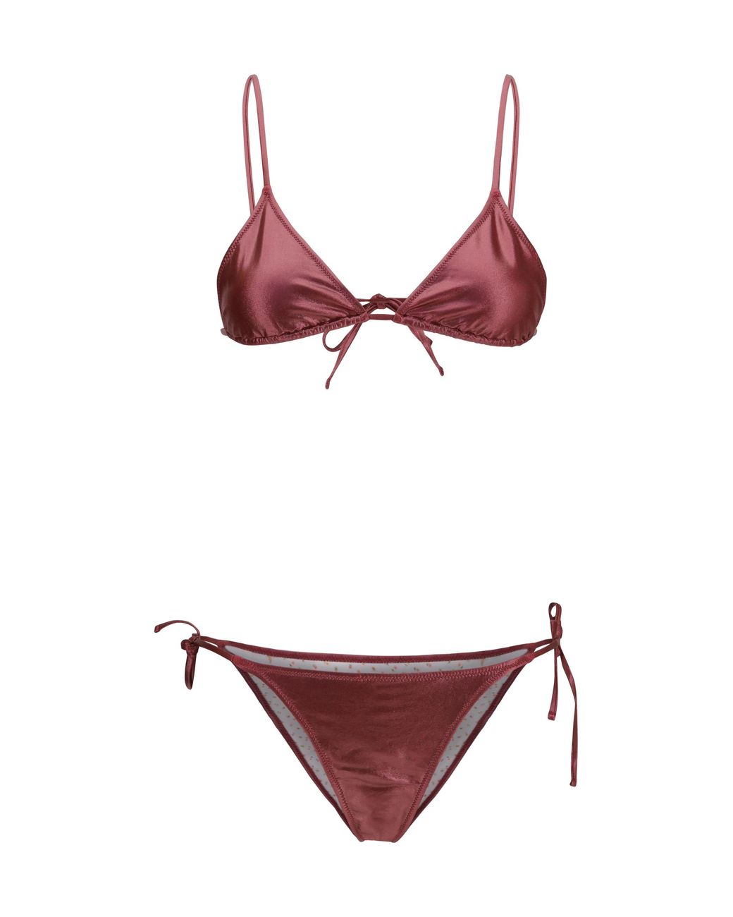 Kristina Ti Red Metallic Bikini Polyamide; Elastane Swimwear
