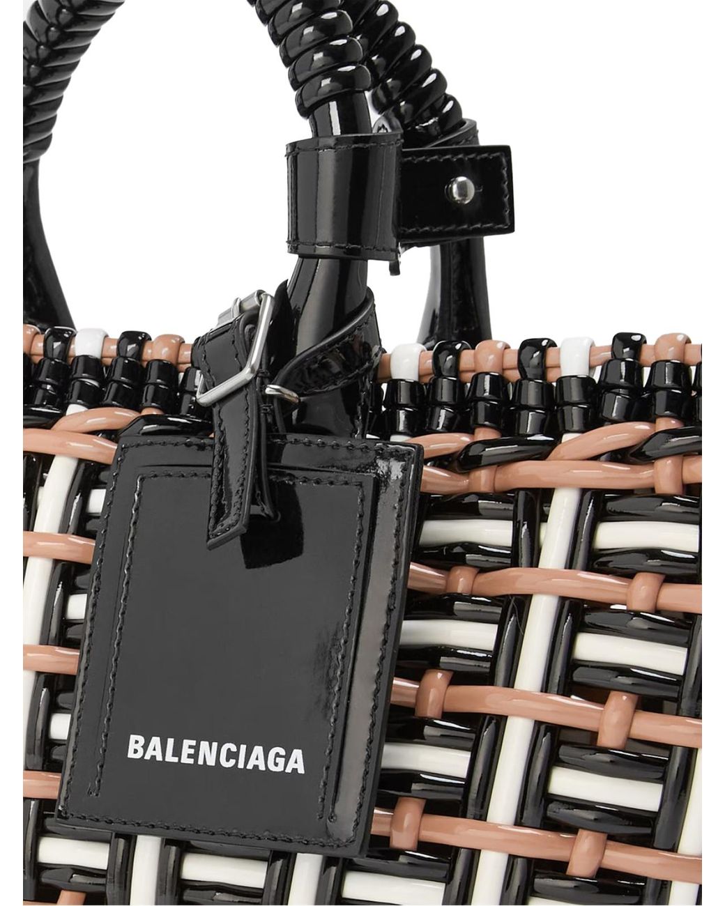 Balenciaga White Bistro Basket Braided Tote Bag