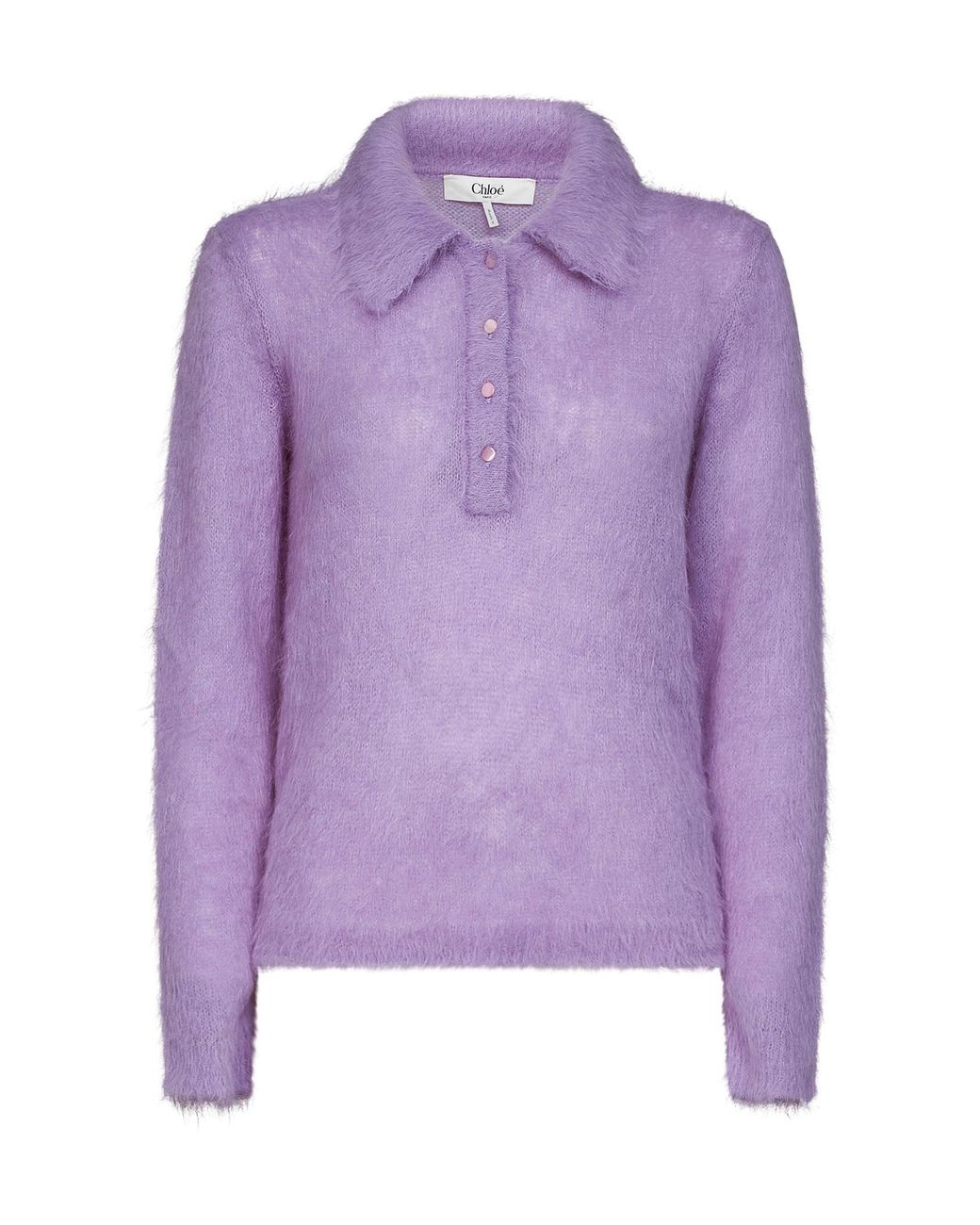 Chloé Purple Alpaca-Blend Knit Polo Knitwear