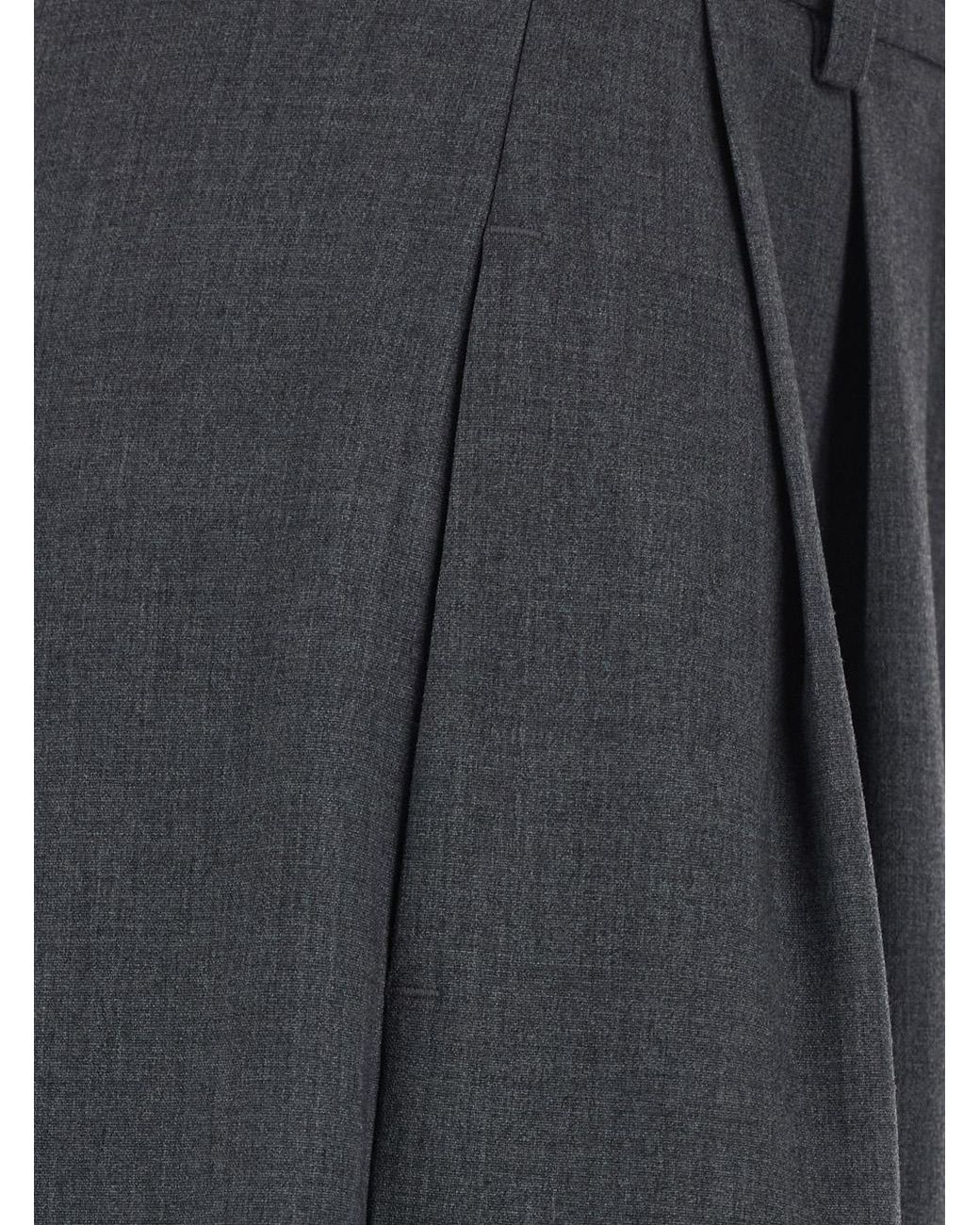 Le Plain Gray Trousers Wool-Blend Wool Blend
