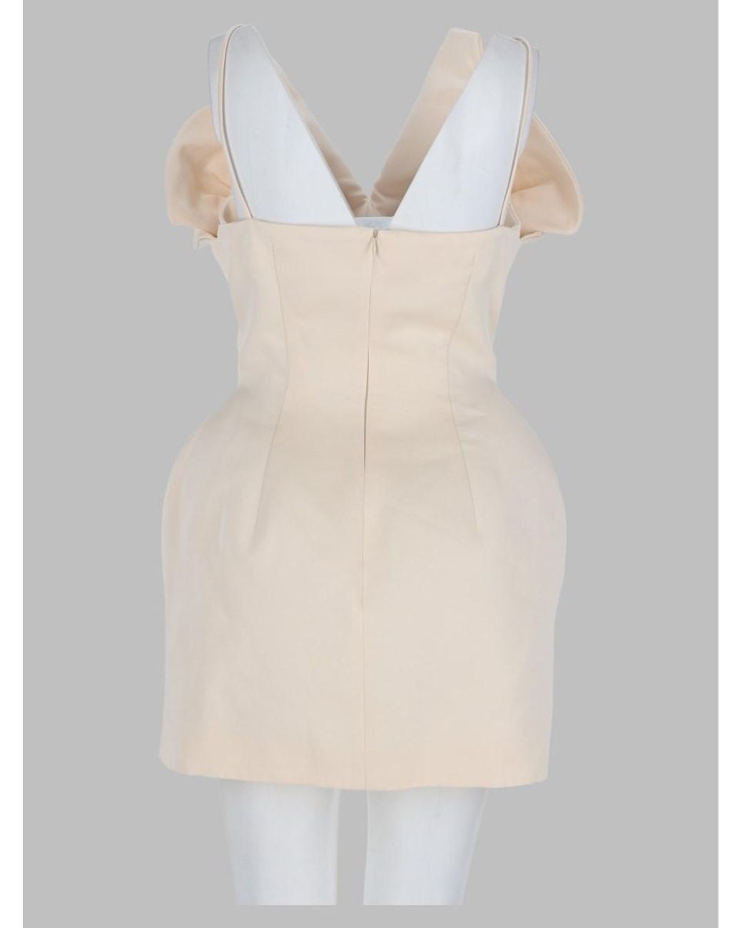 Magda Butrym Natural Corset V-Neck Mini Dress Cotton
