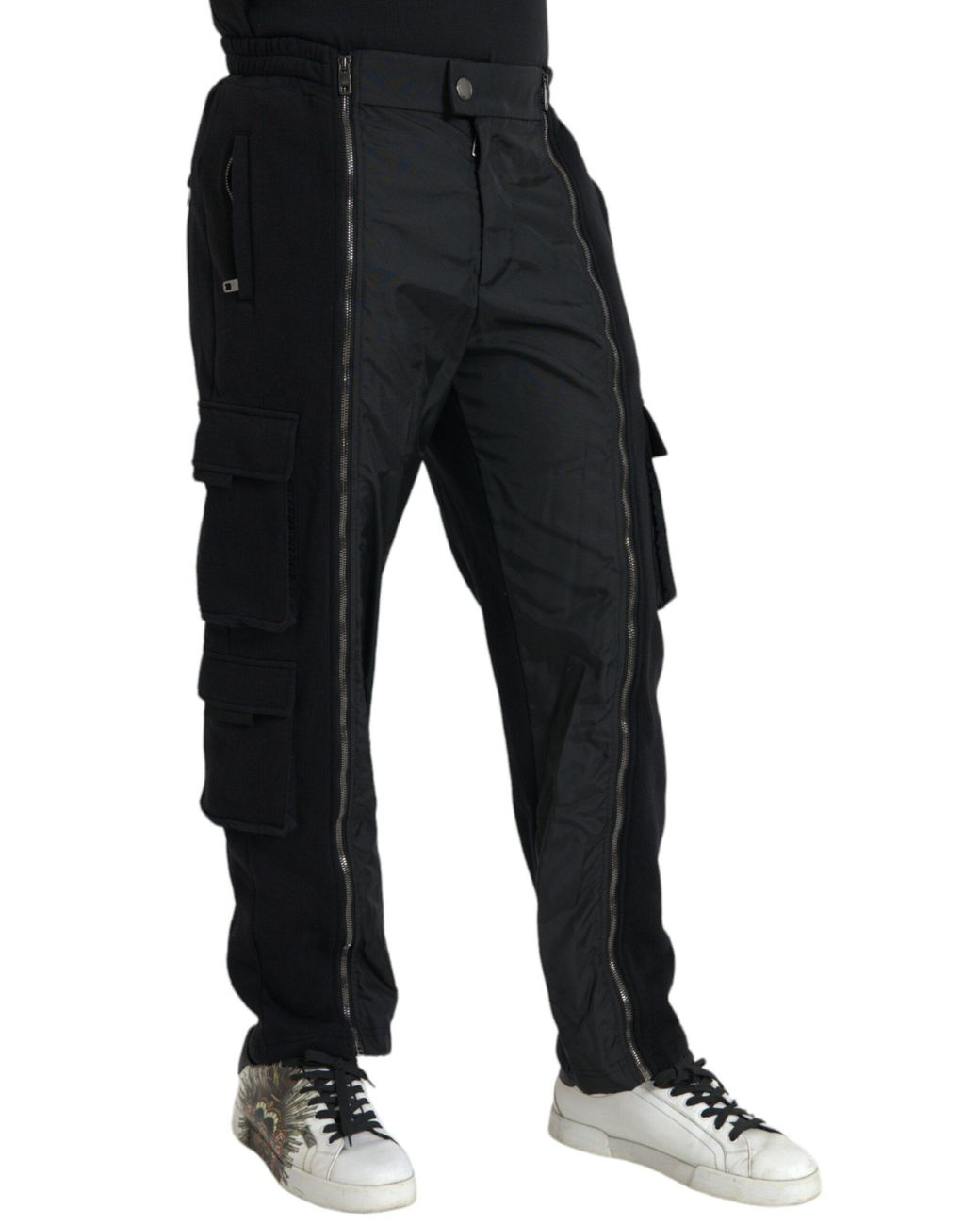 Dolce & Gabbana Black Cotton Blend Skinny Pants Polyester for men