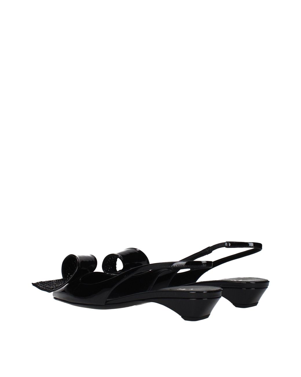 Prada Black Patent Leather Sandals