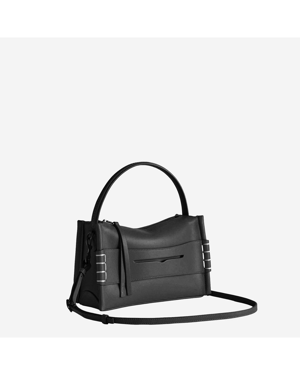 J.W. Anderson Black Small Leather Loafer Bag With Logo Shoulder
