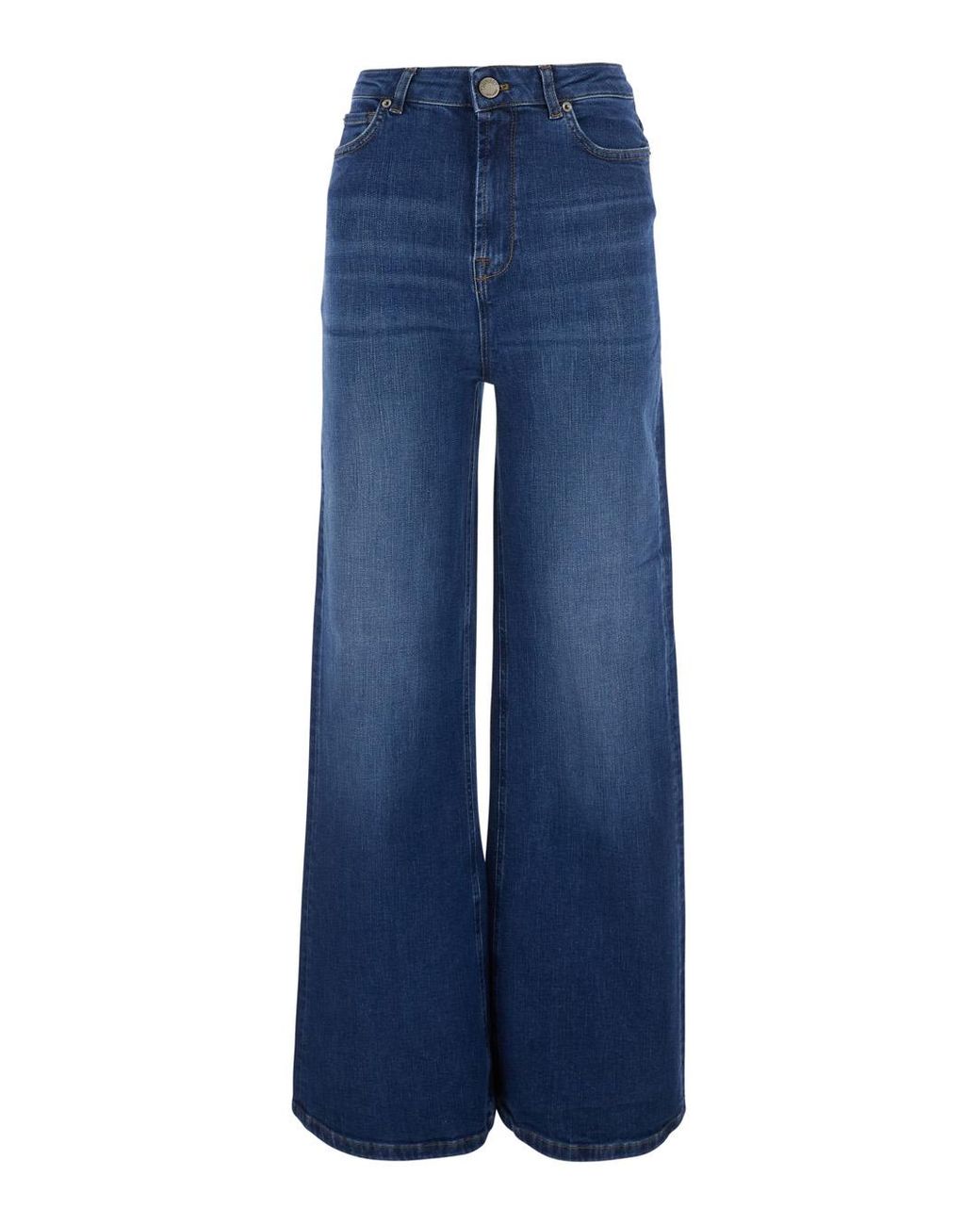 Twinset Blue Straight-Cut Jeans Cotton
