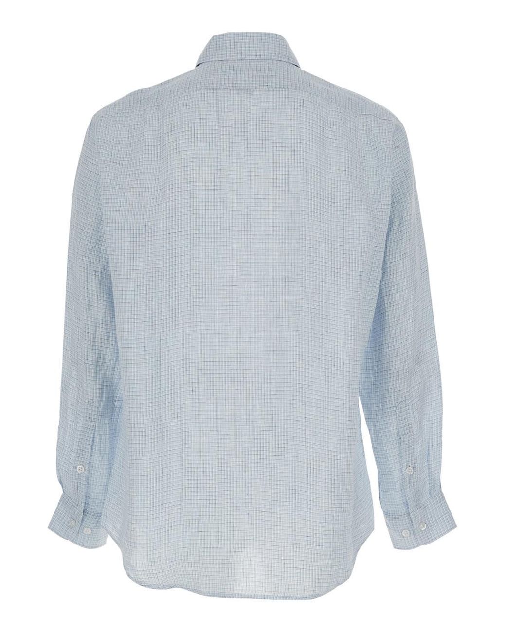 ERL Blue Light Shirt With Check Motif for men