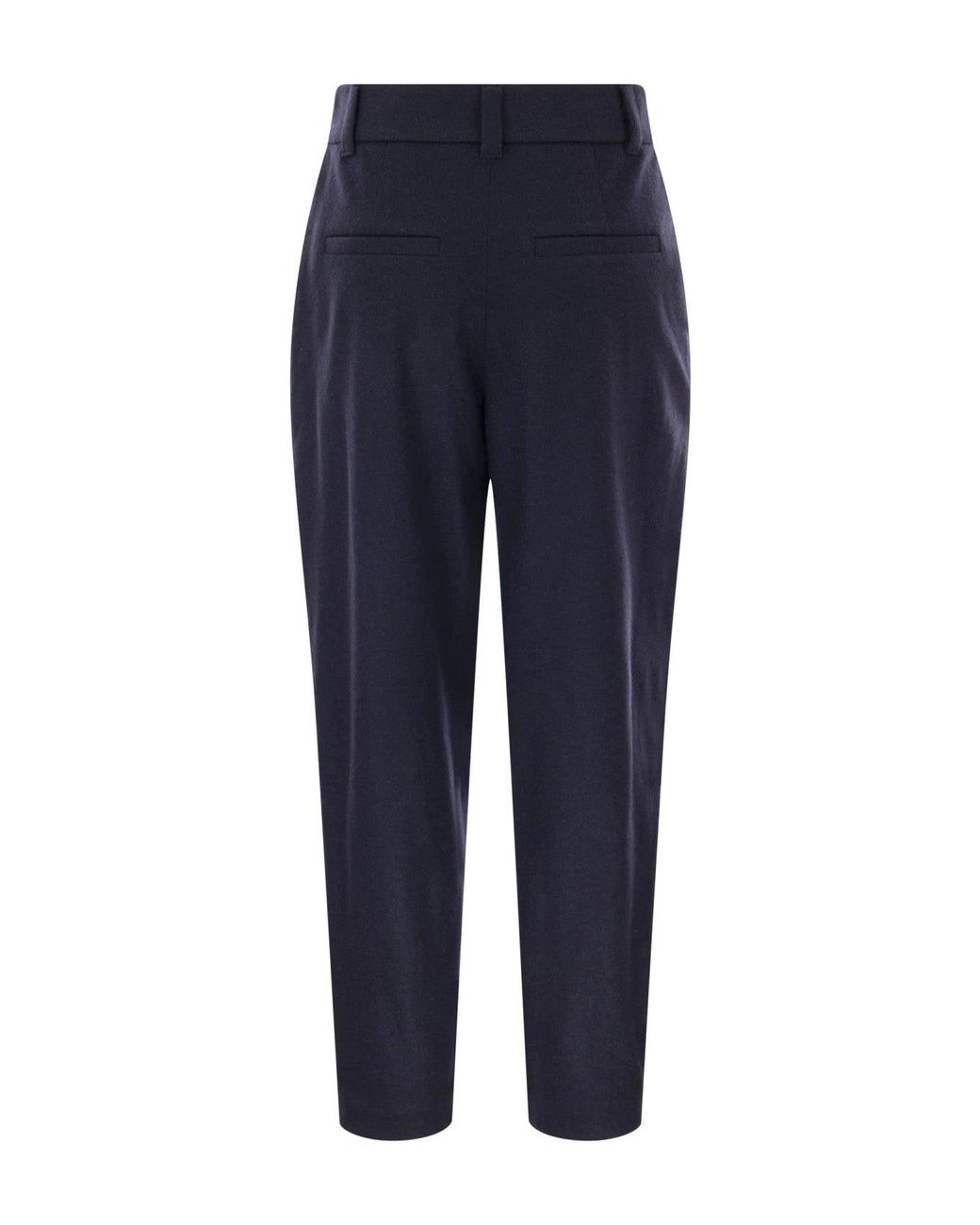 Brunello Cucinelli Blue Cashmere Casual Pants