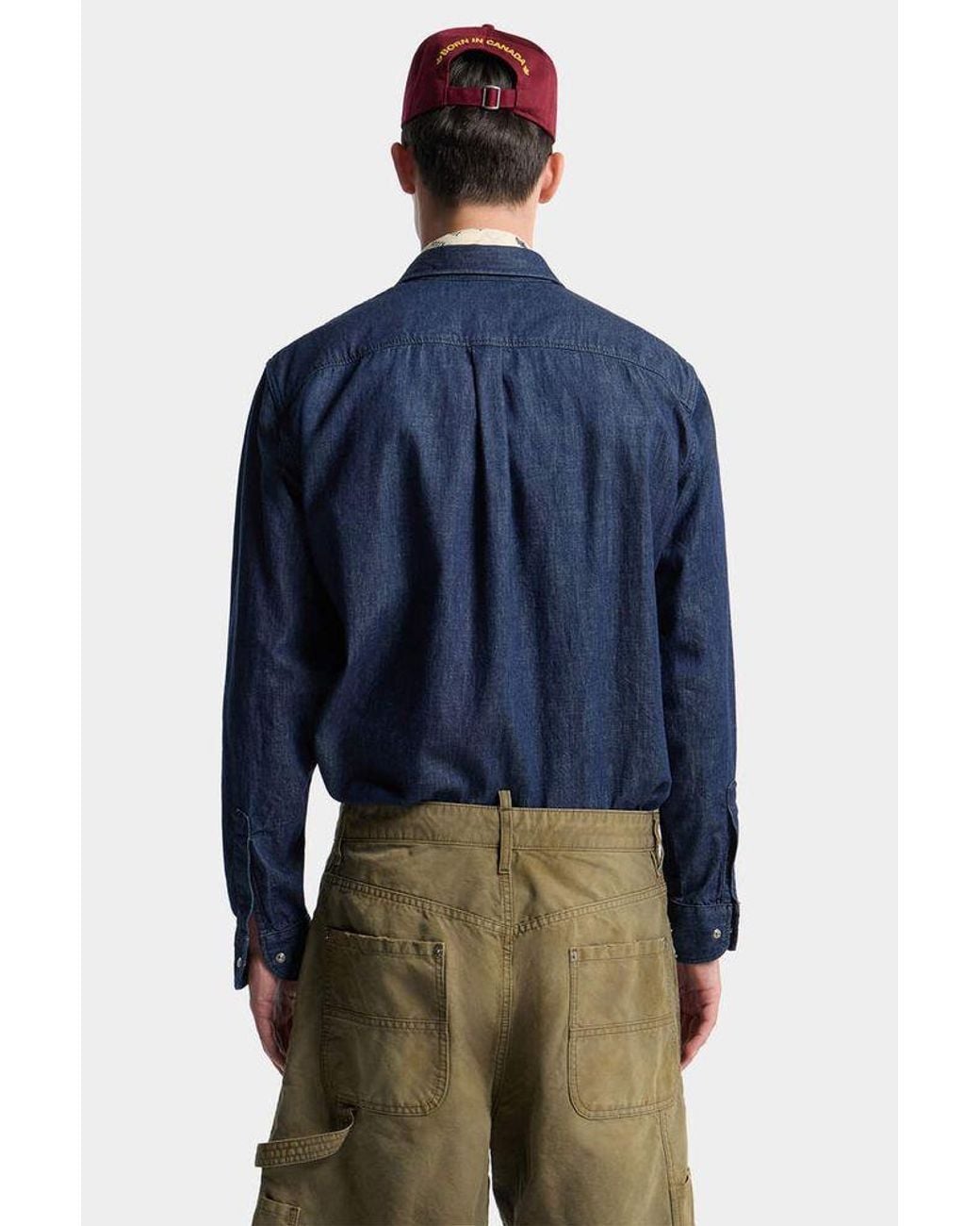 DSquared² Blue Dsquared2 Denim With Zip Pocket Details Shirt for men