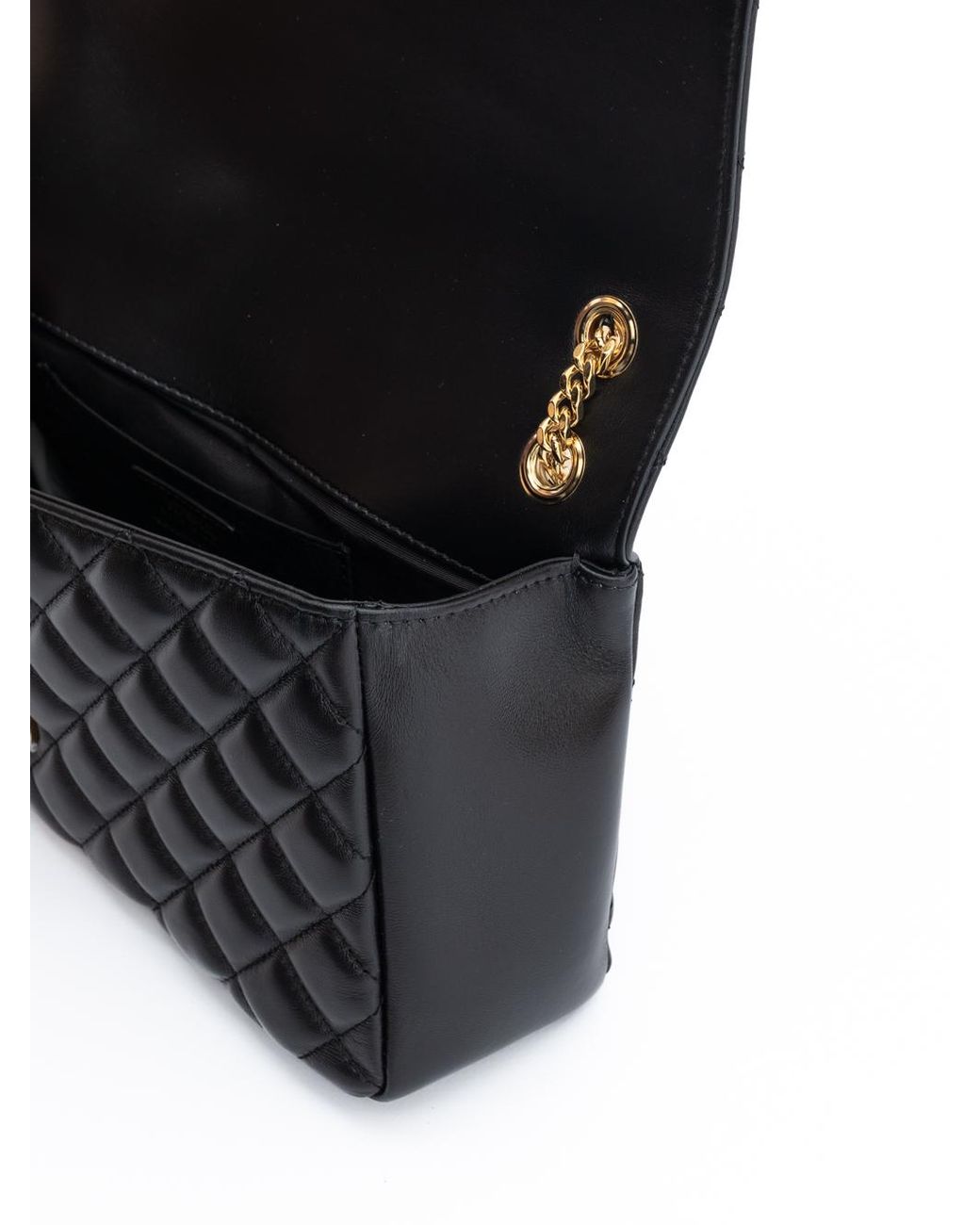 Versace Black Quilted Leather Shoulder Strap Bag