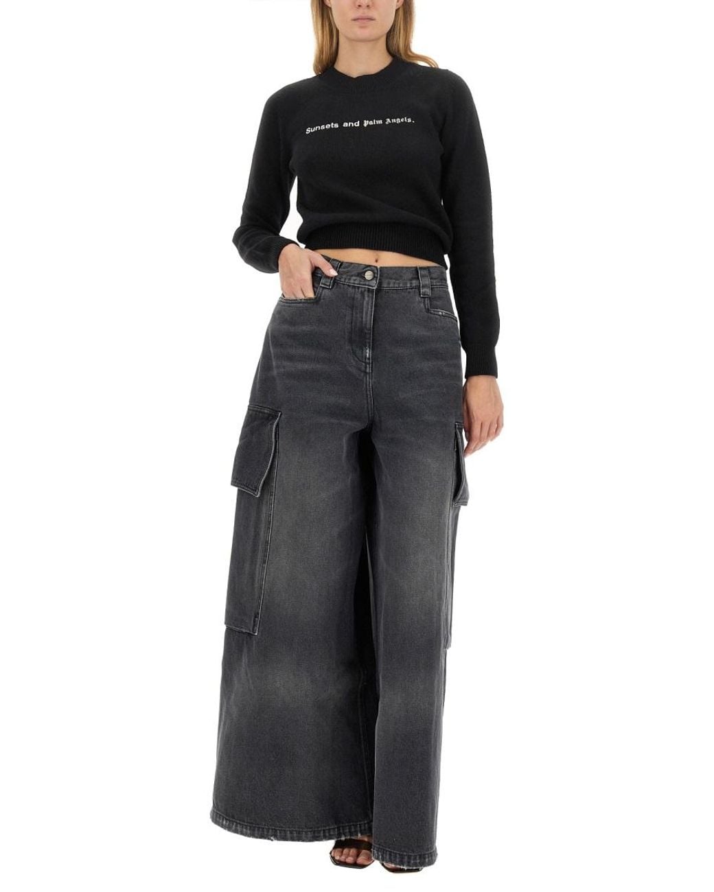 Palm Angels Black Sunsets Sweater Merinos Wool Jumpers