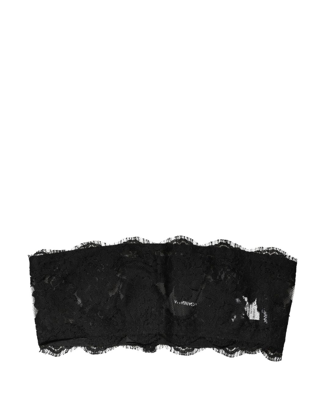 Dolce & Gabbana Black Lace Bandeau Bra Tube Top Underwear Rayon Nylon Viscose Cotton