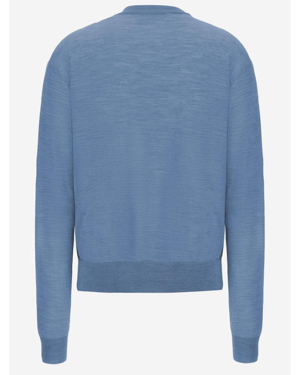 Jil Sander Blue Wool And Cashmere Blend Sweater